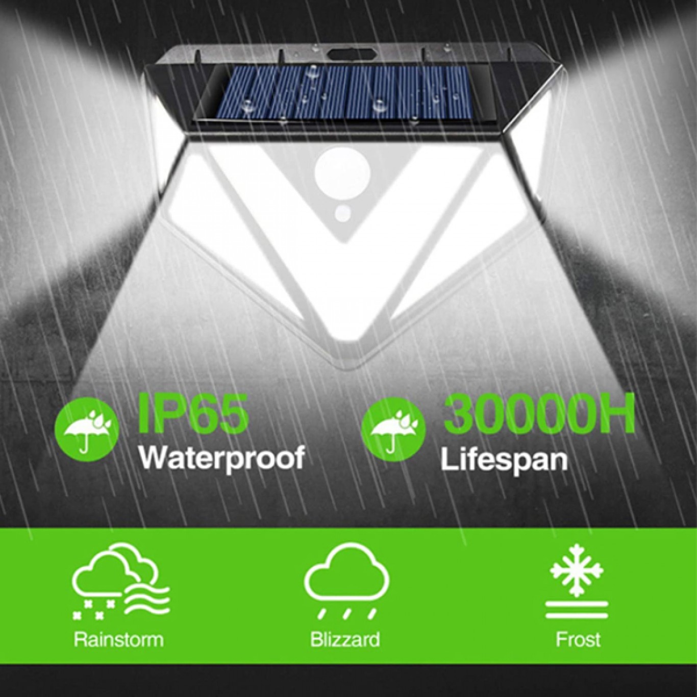 ARRANGO® Αδιάβροχο Επιτοίχιο Ηλιακό Φωτιστικό LED Εξωτερικού Χώρου με Αισθητήρα Κίνησης - 3 Λειτουργίες Φωτισμού & Ευρυγώνιο Φωτισμό 270º